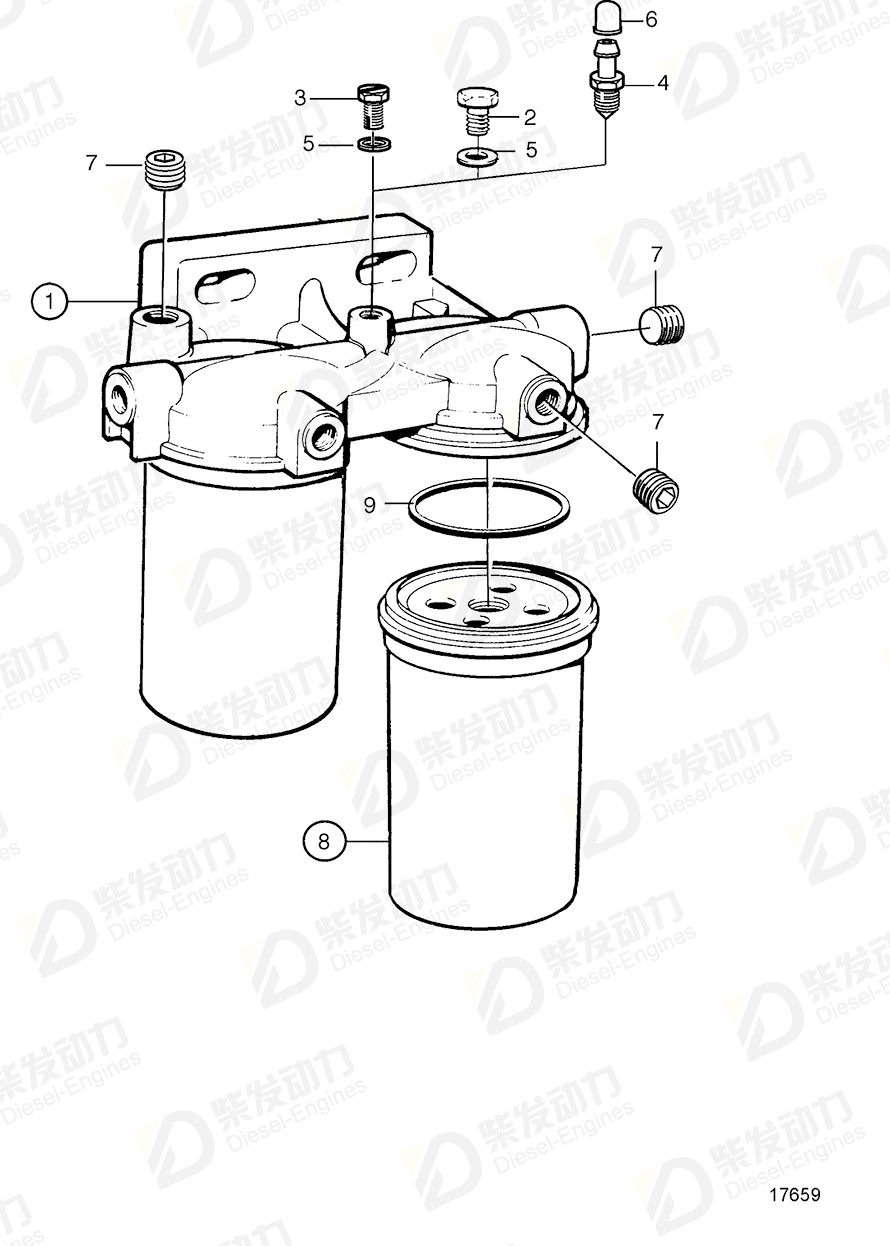 VOLVO Fuel filter 8193858 Drawing